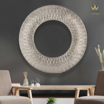 silver circle wall mirror