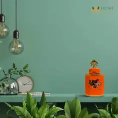 orange ginger jars decor