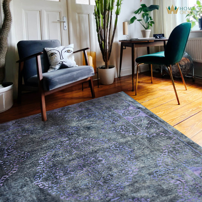 Purple & gray carpet