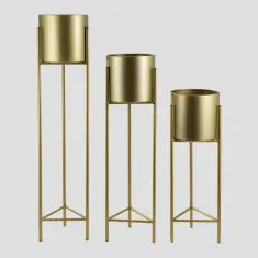 Gold Stone plant stand, Set of 3