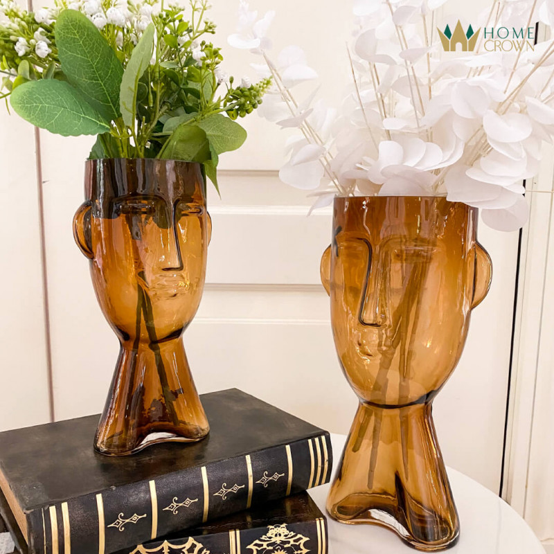 human glass vase for home decoration