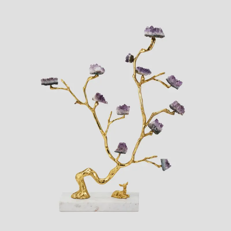 crystal and brass tree Ornament