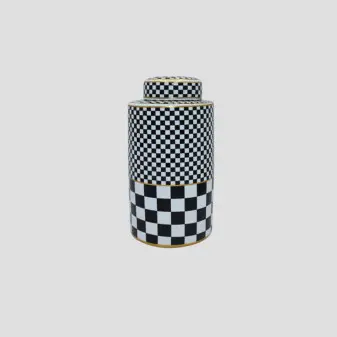 مزهرية-Checkered ginger vase