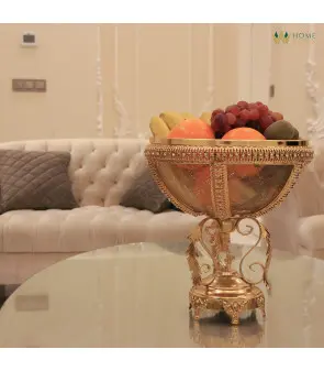 golden decorative fruit bowl