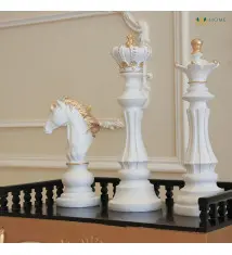 chess pieces statues