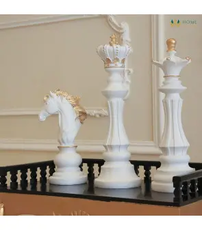 chess pieces statues