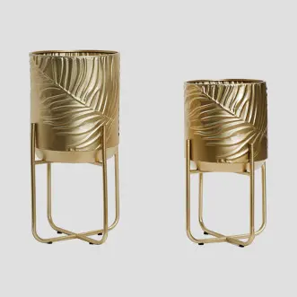 gold Floor Planter set of two