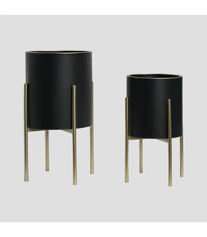 black Plant Stand set of two