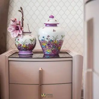 ceramic colorful vase and decorative jar
