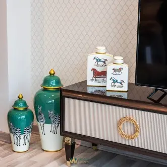zebra jar for decorative tv wall