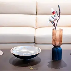 crystal brown vase on table