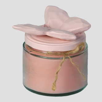 pink butterfly candle