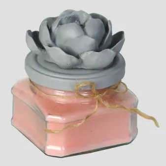 flower candle in gray color