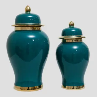 dark blue ginger jar