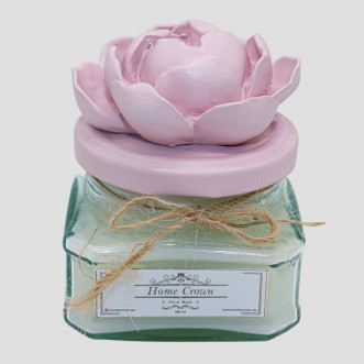 pink flower candle