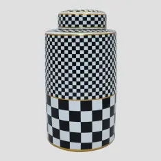 مزهرية-Checkered ginger vase